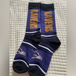 Nwot’s Ravens Black and Purple Crew Socks
